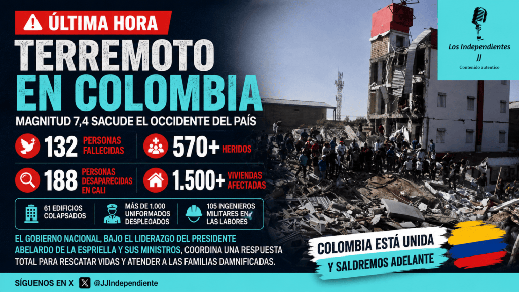 Terremoto de 7,4 deja 132 muertos y 188 desaparecidos: Gobierno despliega operación nacional de&nbsp;rescate